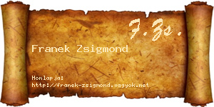 Franek Zsigmond névjegykártya